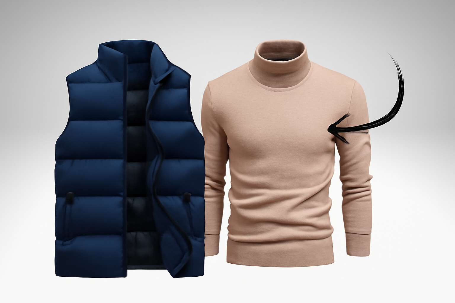 Weste und kostenloser Pullover