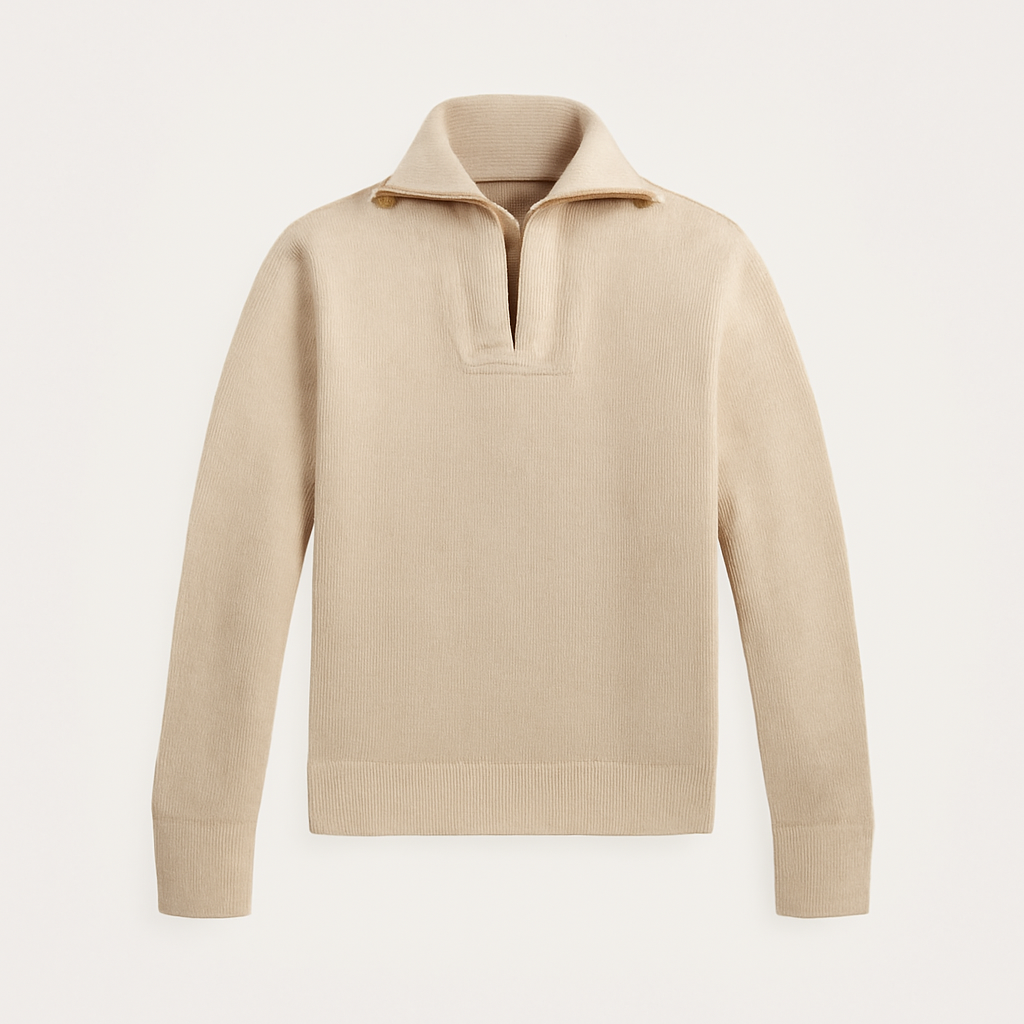 Pullover mit Waffelstrick aus Wolle und Baumwolle